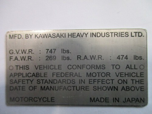Targa plate kawasaki - targa,