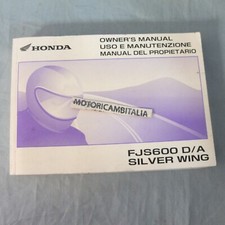 Manuale uso manutenzione per Honda FJS 600 silver wing scooter owners manual
