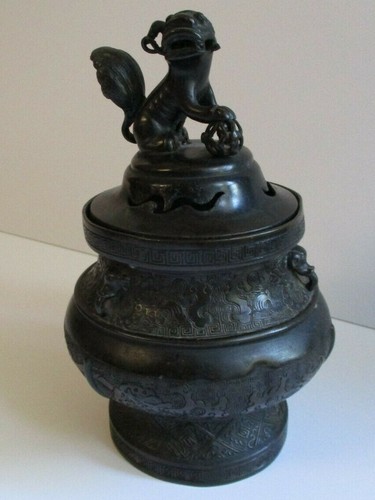 Antica urna incensiere cane - incensiere,