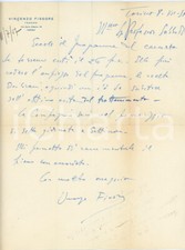 1957 TORINO Tenore Vincenzo FISSORE - Lettera per concerto - AUTOGRAFO