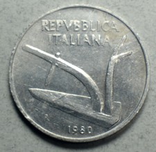 Italy 10 Lire 1980-R KM#93