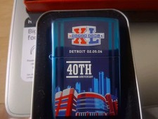Accendino Zippo 2005 Click Limited Superbowl 40° Anniversario Zaffiro. NUOVO. RARO
