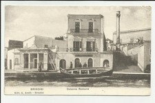 ANTICA CARTOLINA DI BRINDISI COLONNE ROMANE E BARCA 