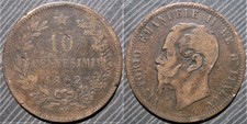 ITALY  #  10 centesimi 1862 "