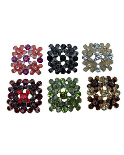 Bottone gioiello strass fiore - bottone,