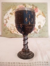 COPPA calice in stile medievale, in resina e metallo, soprammobili e decorazioni