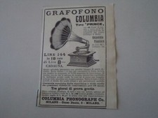 ANTICA advertising Pubblicità 1912 GRAMMOFONO COLUMBIA TIPO PRINCE