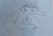 Romano Conversano cm 70x50 litografia figura anno 1974