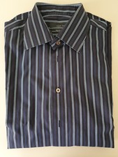 Camicia colore Blu/nero/azzurro a righine taglia L 100% cotone marca Zara Man