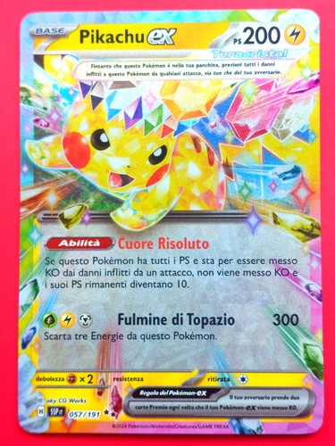 Carta pokemon pikachu - pikachu, ex