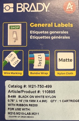 Brady m21 750 - brady, etichette