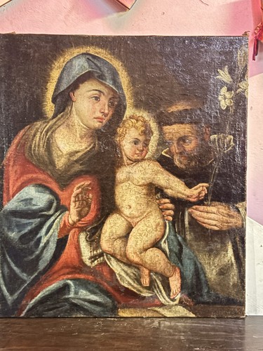 Antico dipinto religioso olio - dipinto,