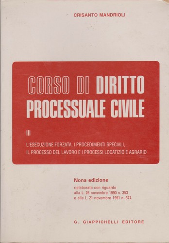 Mandrioli corso diritto - mandrioli, di