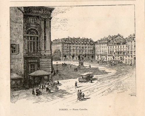 Stampa antica torino piazza - torino,