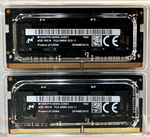 Ram micron 8gb ddr4 - 8gb, (2x4