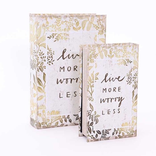 Scatola libro foglie scritta - foglie,
