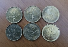 Monete 20 Lire  1978 1982 1984 1988 6 pezzi
