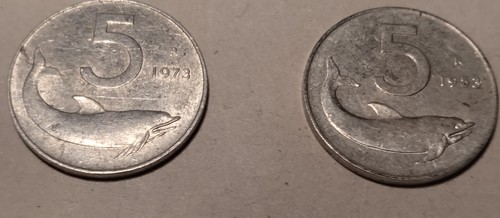 Coppia monete 5 - di, lire