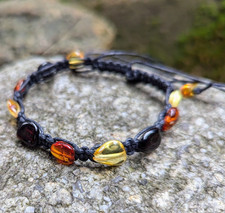 Bracciale Ambra Nera Perline
