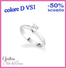 ANELLO SOLITARIO ORO BIANCO