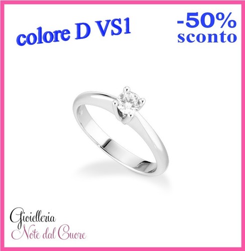 Anello solitario oro bianco - solitario,