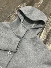 NORTH FACE Giacca Donna XS Neo Termica Snap Hoodie Heather Grigio Maglia Usato in Ottime Condizioni