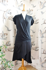 Abito BRUNELLO CUCINELLI nero cotone e seta vita bassa taglia XL