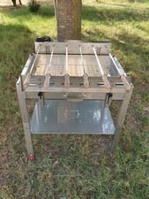 BBQ BARBECUE CARBONE (NO GAS) 100% ACCIAIO INOX 304. N.6 SPIEDI ELETTRICI 