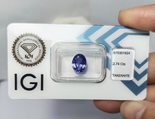 TANZANITE NATURALE CT. 2,74 CT. OVALE CERTIFICATO IGI  IN BLISTER
