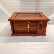 Monetiere in legno colore Ciliegio - Velluto Italiano di alta qualità - luce ...