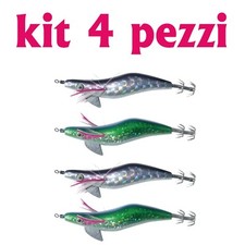 Kit 4  esche artificiali Totanare Pesca Calamari Calamaro seppie seppia 