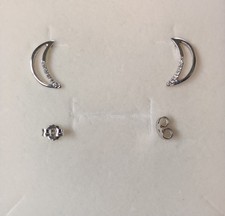 Orecchini vintage in Oro bianco 18 Kt 750% grammi 1,75 diamanti totali 0,10 Ct 