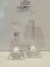 Coppia Di Candelieri In Cristallo Hervit