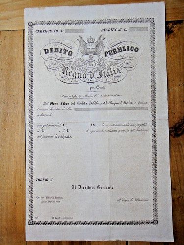 1861 circa debito - 1861, pubblico