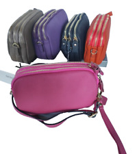 pochette VERA PELLE tre zip scomparti tracolla portatelefono a mano trousse