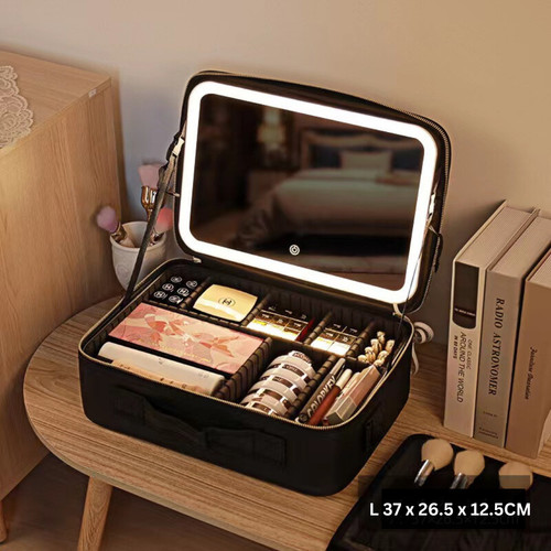 Borsa trucco con specchio - specchio, led