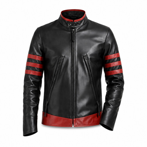 Giacca moto uomo pelle - pelle, nera