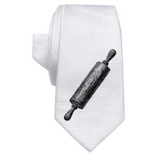 Wooden rolling pin white tie - 'wooden,