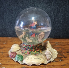 Palla di vetro con neve vintage (Genova-Souvenir anni 50) - Conchiglie naturali