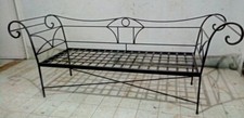 Divano in ferro pieno forgiato e battuto a mano con seduta da cm. 59*159