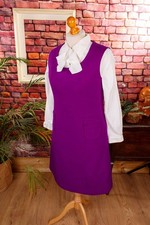 Vintage Originale 60er 70er Pop Vestire Lilla Tasche Discoteca Vestito 44 46