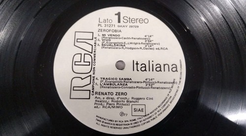 Renato zero zerfobia - lp, 12"