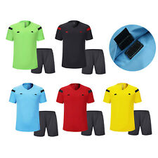 T-shirt uomo calcio arbitro uniforme manica corta pantaloncini calcio allenamento outfit
