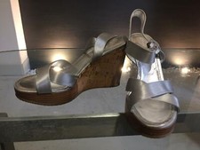 HOGAN SANDALI IN RASO GRIGIO N. 38 - TACCO CM 10,5