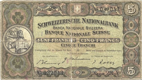 Banconota svizzera franchi - banconota,