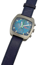 OROLOGIo TIME FORCE CHRONO quarzo VINTAGE UNISEX ACCIAIO PELLE
