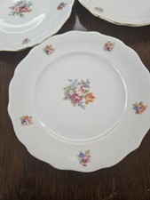SET 6 PIATTINI DA DOLCE TORTA IN PORCELLANA BAVARIA MOTIVI FLOREALI VINTAGE