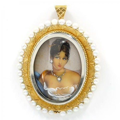 Ciondolo con miniatura donna - , e