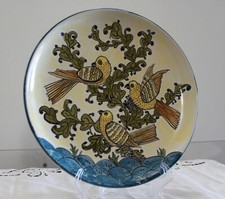 Grande Piatto da arredo "Cocorite" dipinto a mano. Ceramica di Albisola