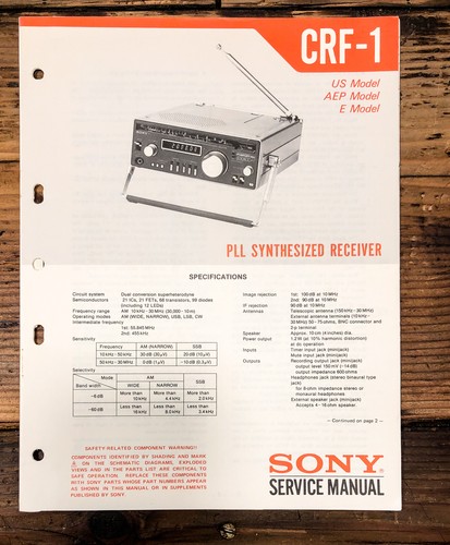 Sony crf ricevitore - crf-1, manuale